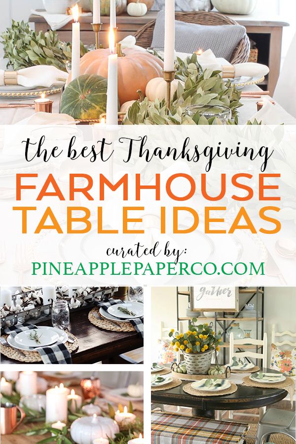 Farmhouse Thanksgiving Decor Ideas curated by Pineapple Paper Co.