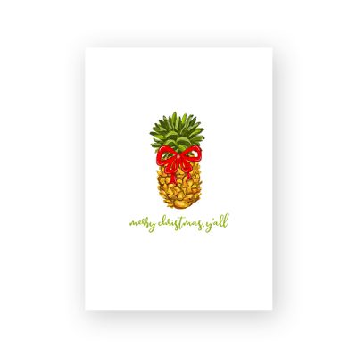 Merry Christmas Y'all Pineapple Printable Christmas Card by Pineapple Paper Co.