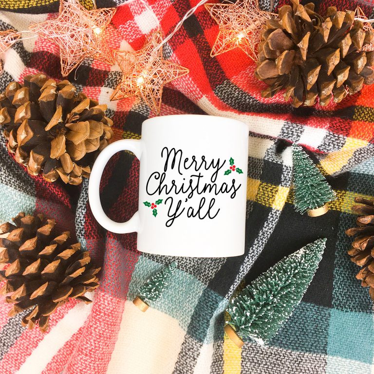 Merry Christmas Y’all FREE Christmas SVG – DIY Christmas Mug