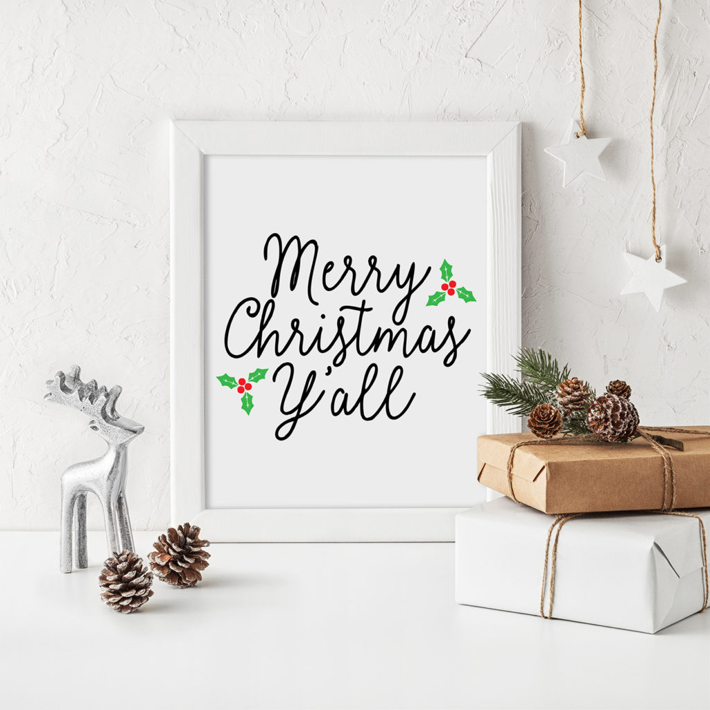 Download a FREE Merry Christmas Y'all SVG File by Pineapple Paper Co.