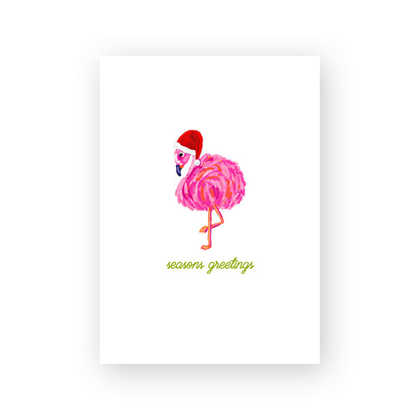 Santa Flamingo Printable Christmas Card by Pineapple Paper Co.