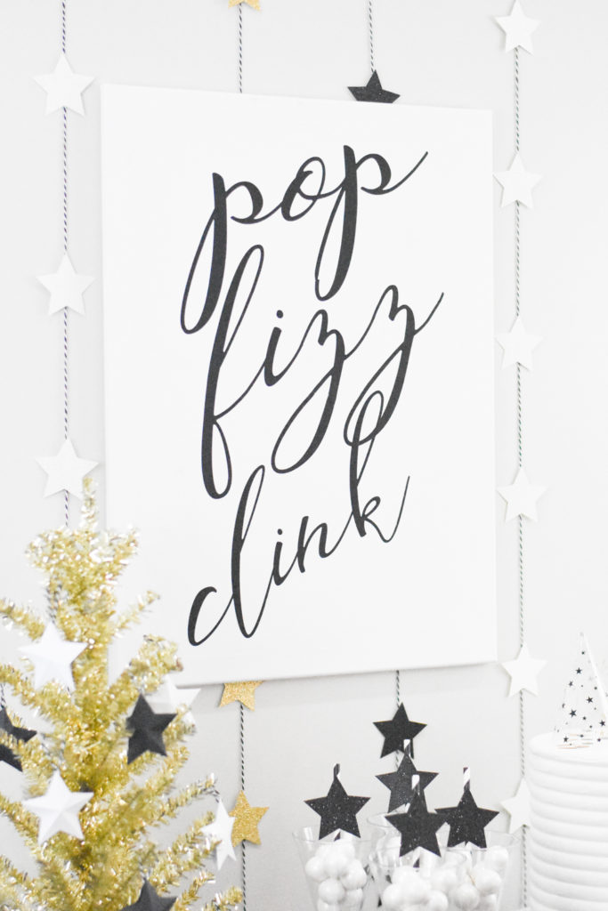 DIY New Year's Eve Party Decorations made with the Cricut Maker by Pineapple Paper Co.