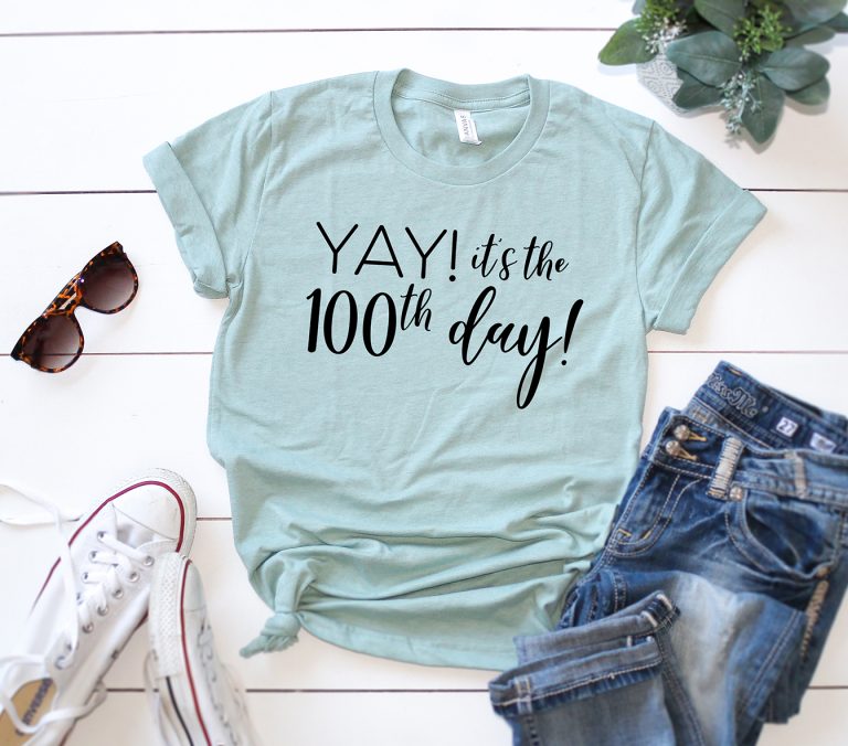 Make a 100th Day of School Shirt with a FREE SVG!