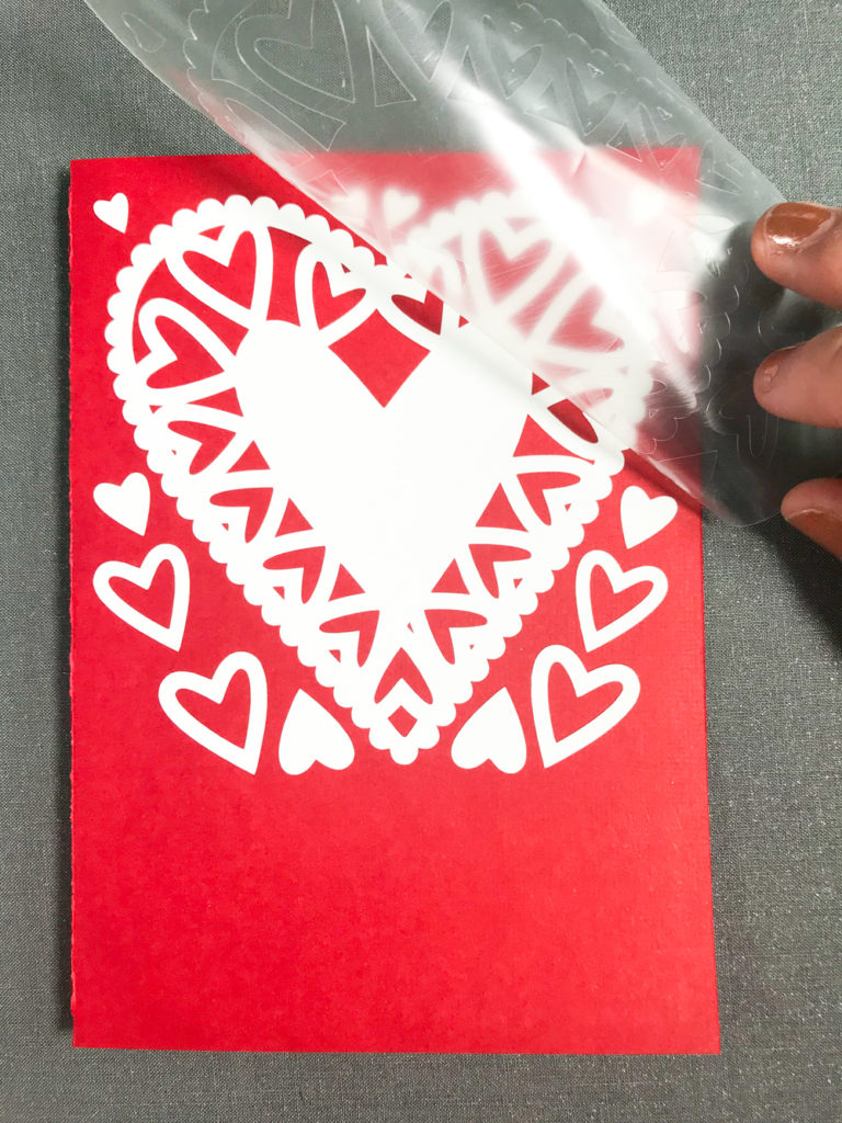 Handmade Valentine's Day Card with your Cricut and Iron On Vinyl by Pineapple Paper Co.