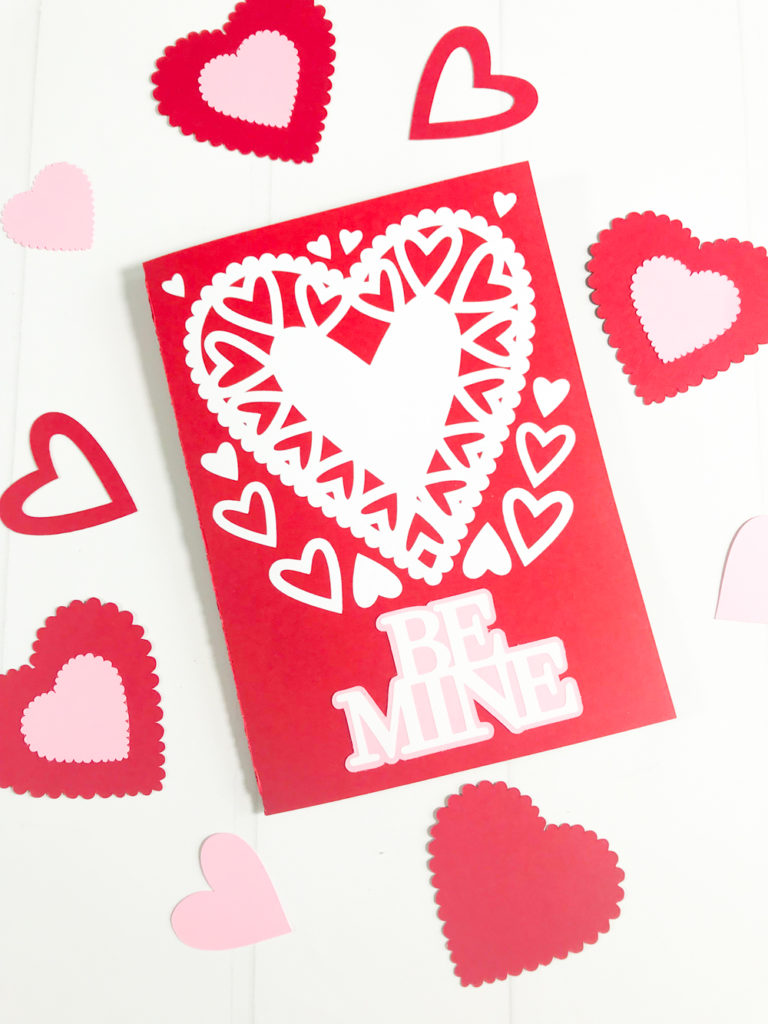 Handmade Valentine's Day Card with your Cricut and Iron On Vinyl by Pineapple Paper Co.