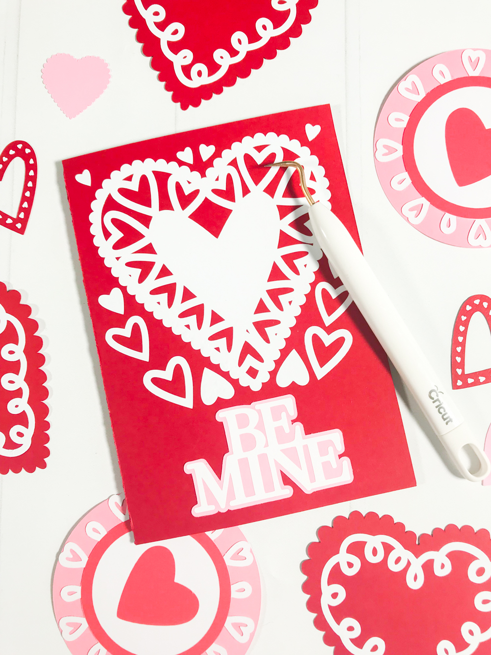 Handmade Valentine's Day Card with your Cricut and Iron On Vinyl by Pineapple Paper Co.