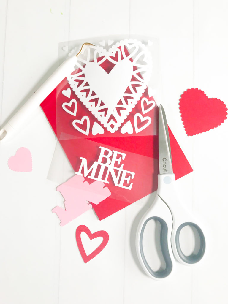 Handmade Valentine's Day Card with your Cricut and Iron On Vinyl by Pineapple Paper Co.
