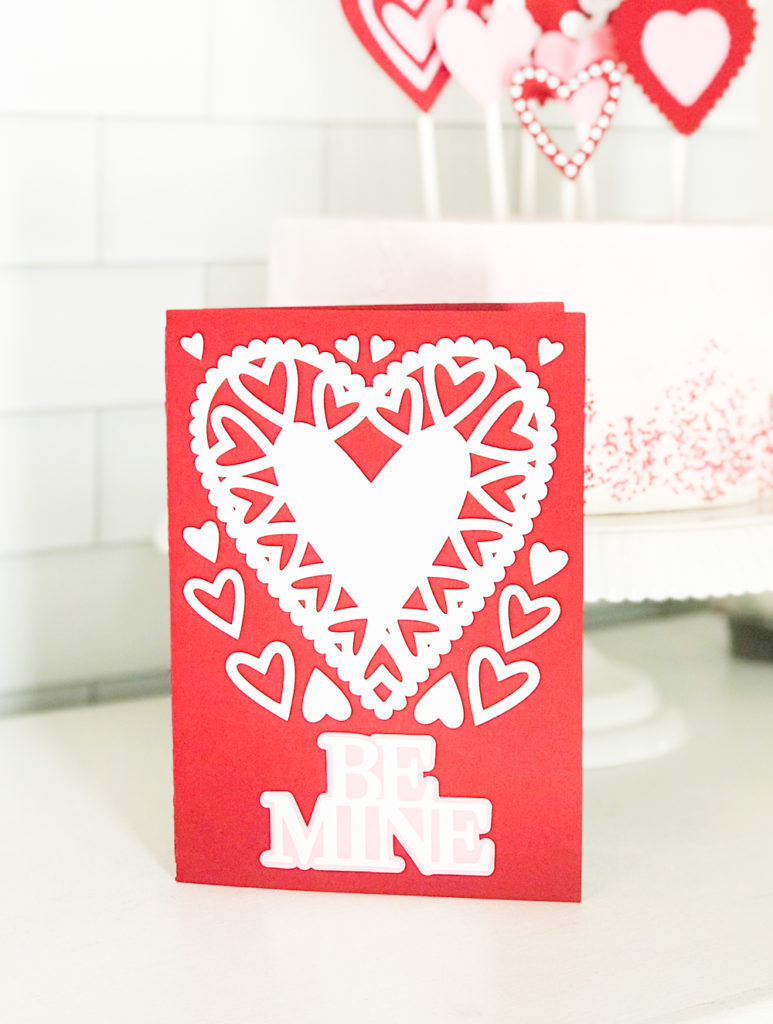 Handmade Valentine's Day Card with your Cricut and Iron On Vinyl by Pineapple Paper Co.