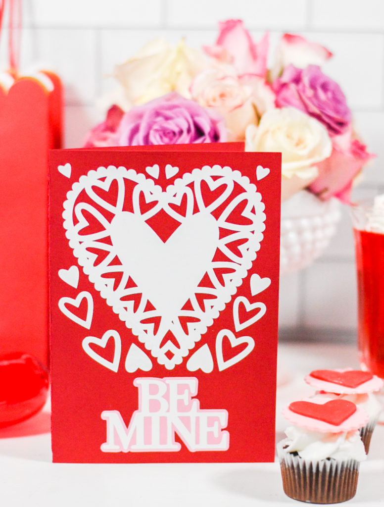 Handmade Valentine's Day Card with your Cricut and Iron On Vinyl by Pineapple Paper Co.