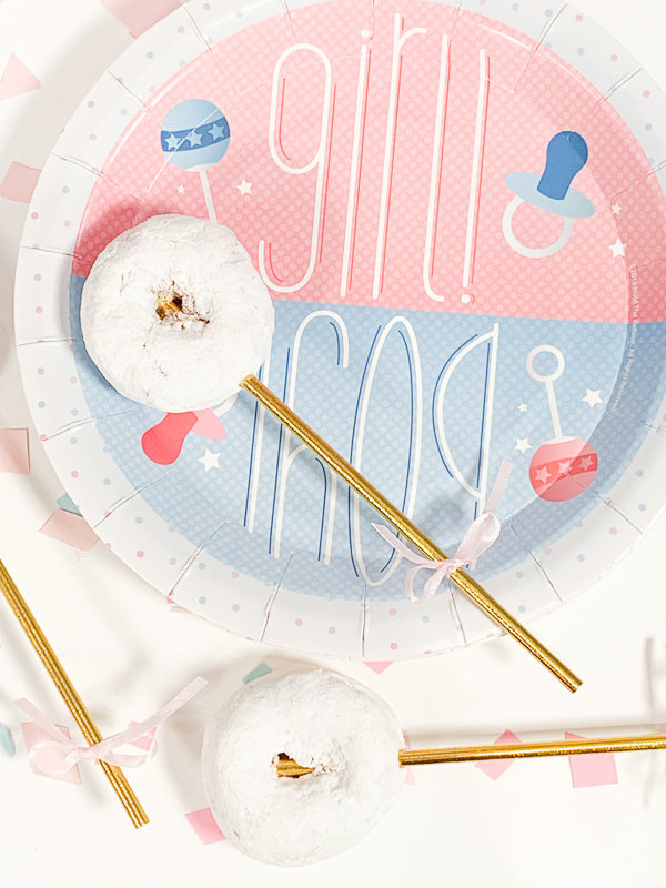 Donut Baby Rattles for a Gender Reveal or Baby Shower by Pineapple Paper Co.