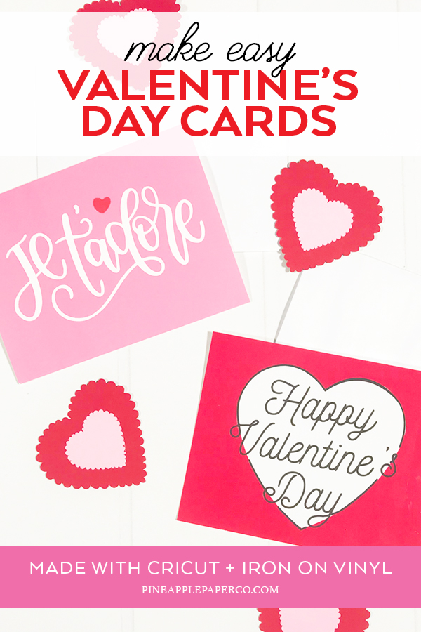 Two Easy Handmade Valentines using Cricut Iron On Vinyl and the Cricut EasyPress 2 by Pineapple Paper Co.