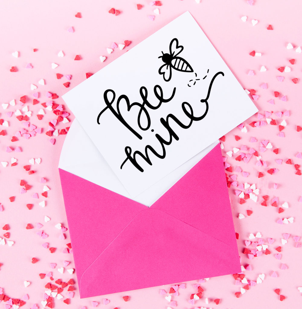 Bee Mine Handmade Valentine's Day Card with Free SVG by Pineapple Paper Co.