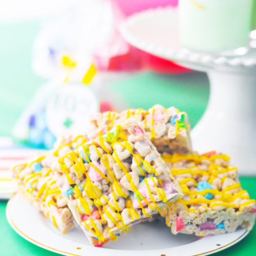 Lucky Charms Rice Krispie Marshmallow Treats Recipe by Pineapple Paper Co.