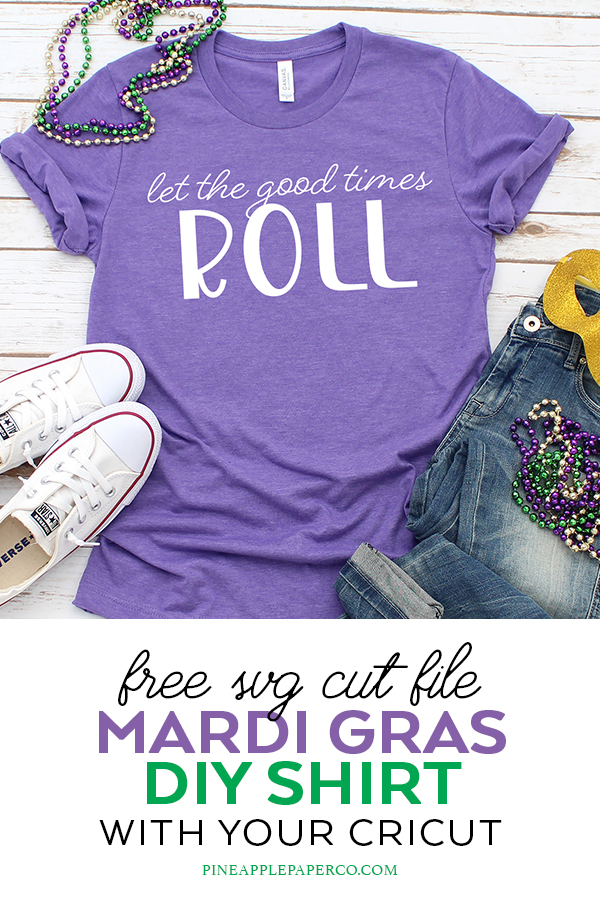 Free SVG Cut File to Make Mardi Gras Shirts by Pineapple Paper Co.