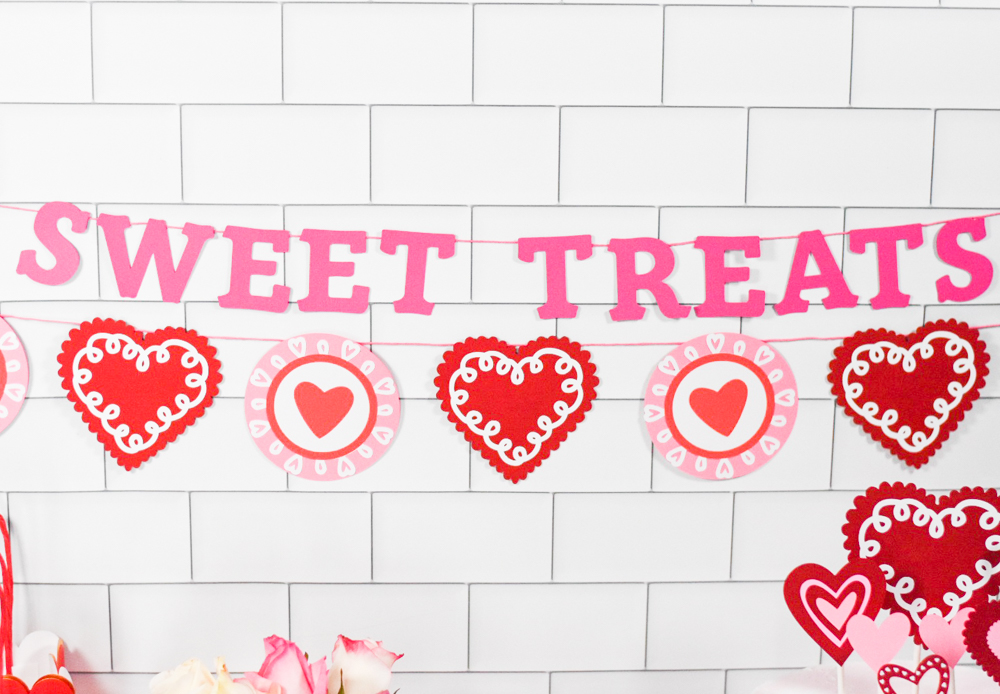 Red White and Pink DIY Heart Valentine's Day Party Decor by Pineapple Paper Co.