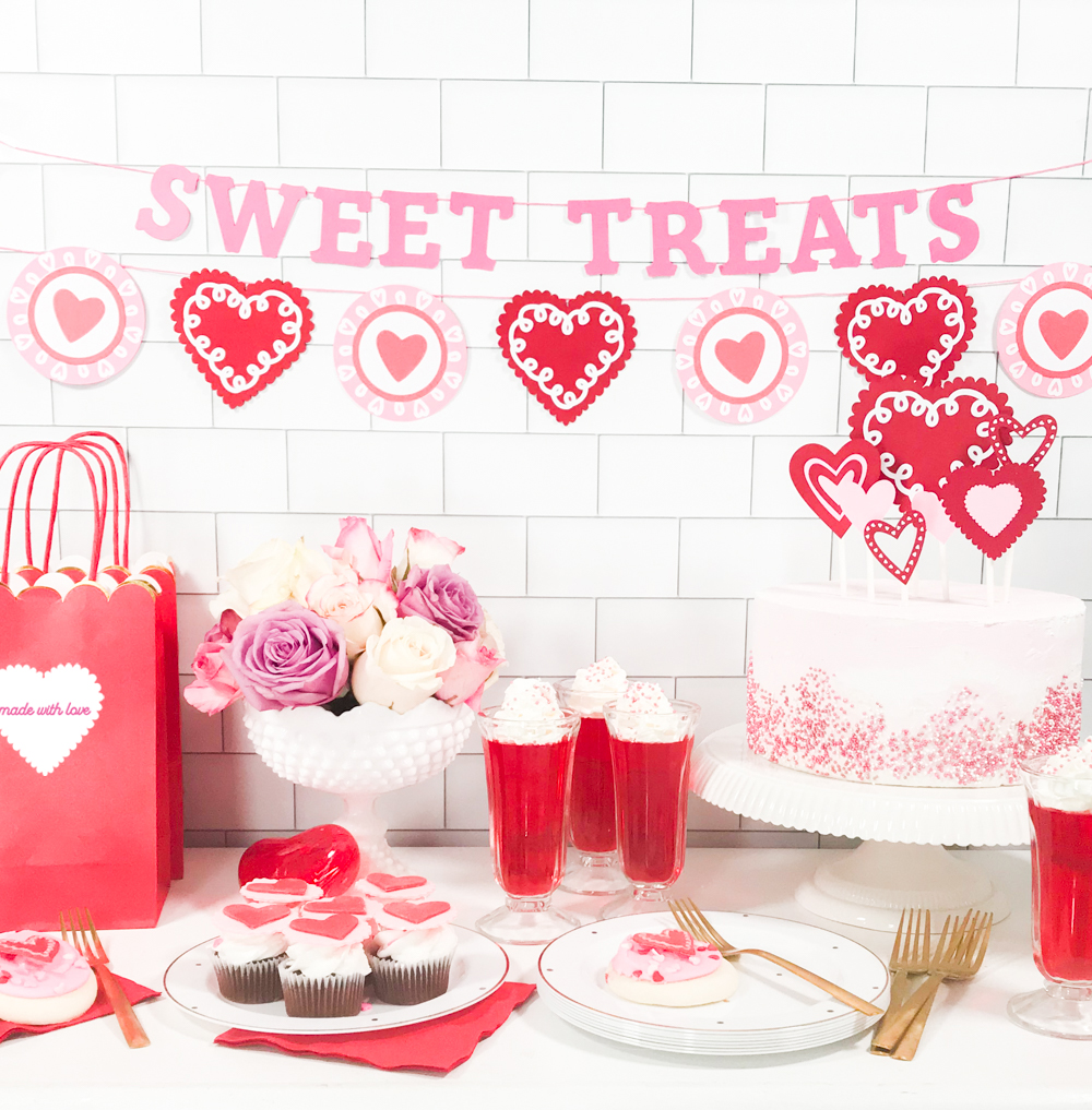 Red White and Pink DIY Heart Valentine's Day Party Decor by Pineapple Paper Co.