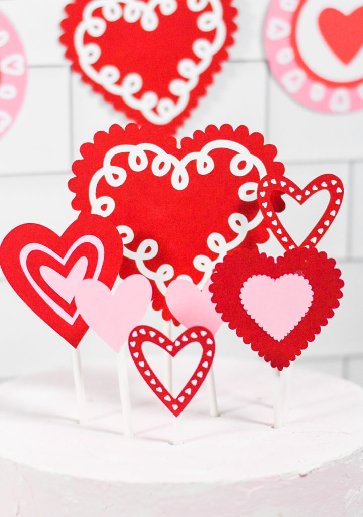 Red White and Pink DIY Heart Valentine's Day Party Decor by Pineapple Paper Co.