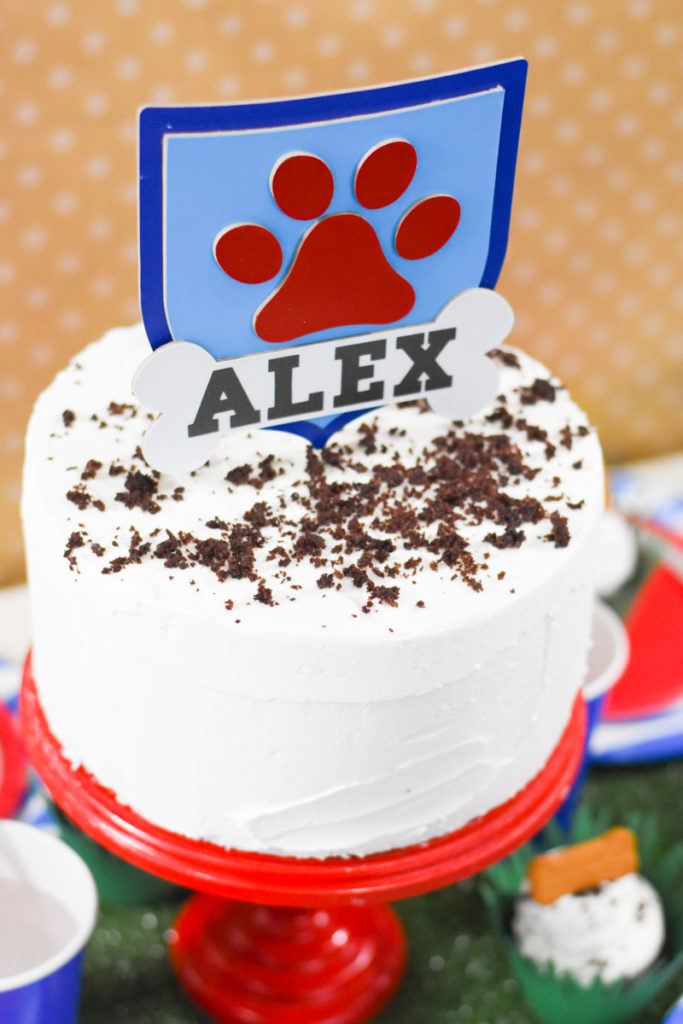 DIY Puppy Party and Paw Patrol Party Ideas made with the Cricut Maker for Puppy Birthday Party by Pineapple Paper Co.