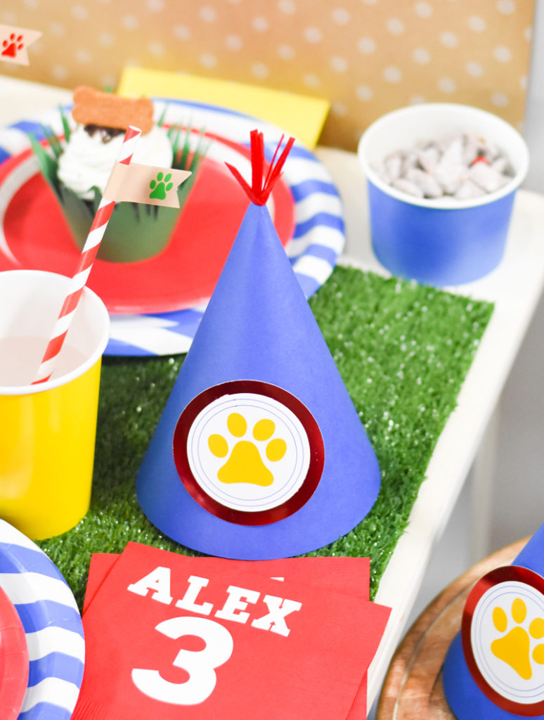 DIY Puppy Party and Paw Patrol Party Ideas made with the Cricut Maker for Puppy Birthday Party by Pineapple Paper Co.
