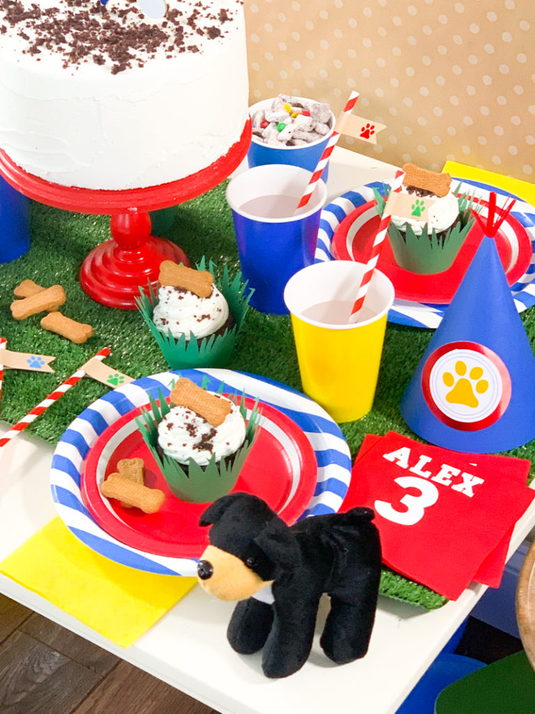 DIY Puppy Party and Paw Patrol Party Ideas made with the Cricut Maker for Puppy Birthday Party by Pineapple Paper Co.