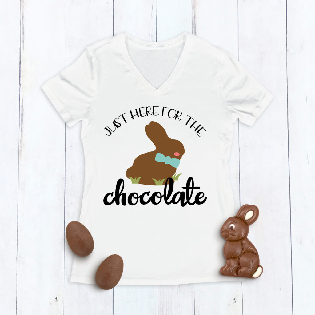 Just Here for the Chocolate DIY Easter Shirt by Pineapple Paper Co.