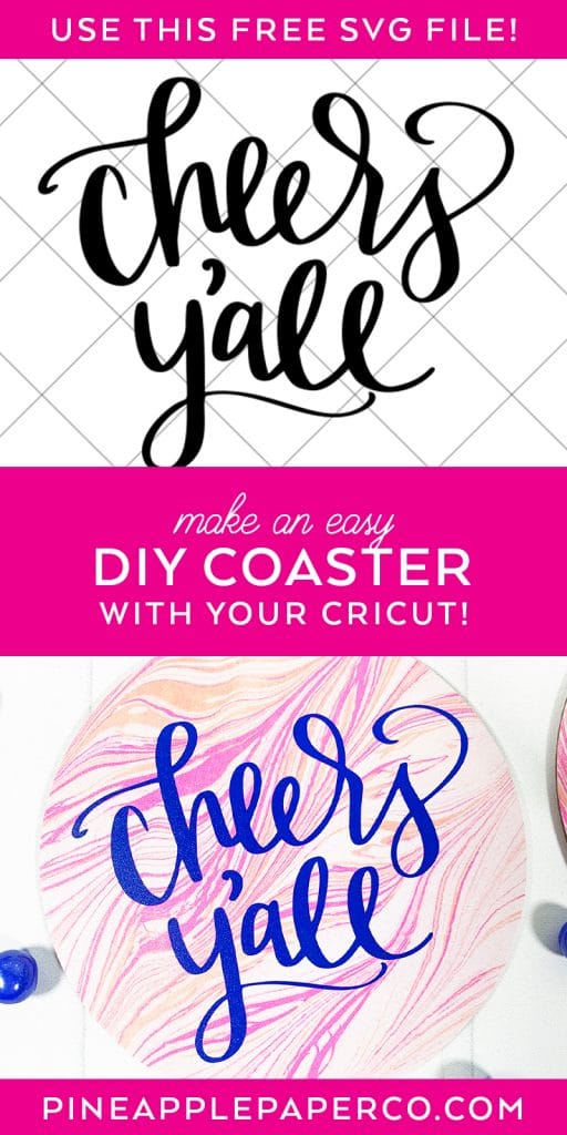 Make a DIY Coaster with your Cricut by Pineapple Paper Co.