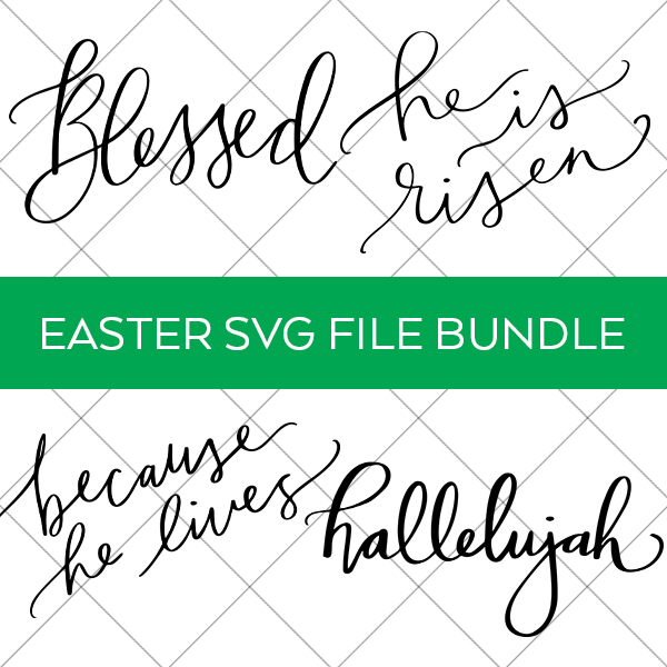 Religious Easter SVG File Bundle for Cricut and Silhouette on Grid Background