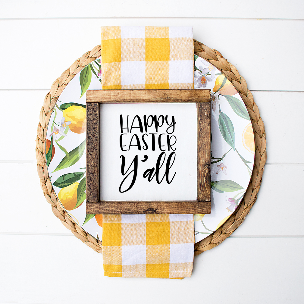 Happy Easter Y'all FREE Easter SVG and Small Wooden Sign Cricut - Pineapple Paper Co.