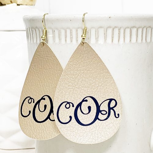 Monogrammed Leather Earrings Cricut