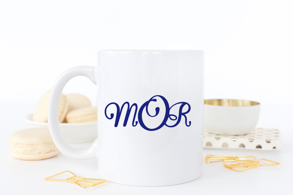 Monogram Coffee Mug Cricut Vinyl