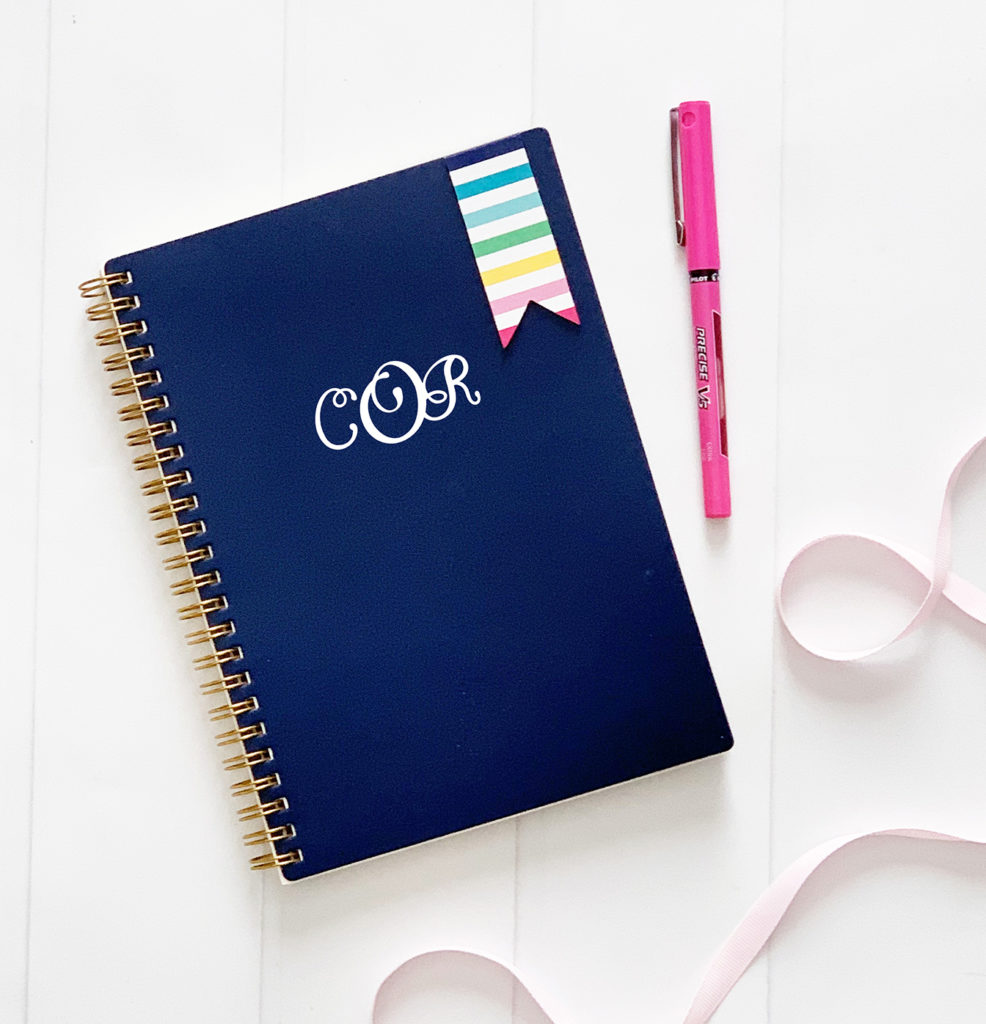 Personalized Monogram Cricut Vinyl Journal Notebook