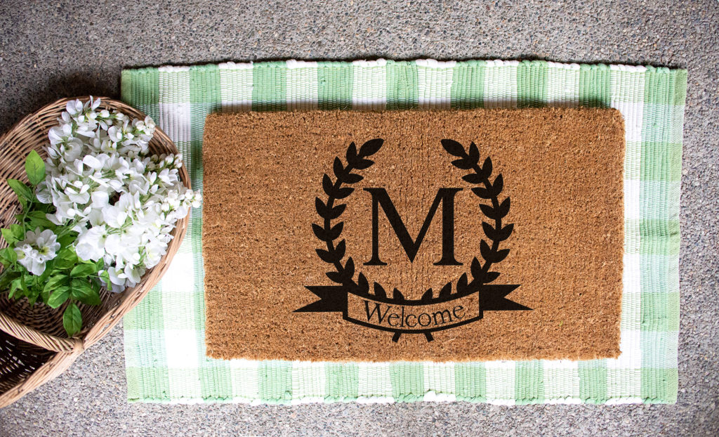 Monogram Doormat made with Cricut Explore Air 2