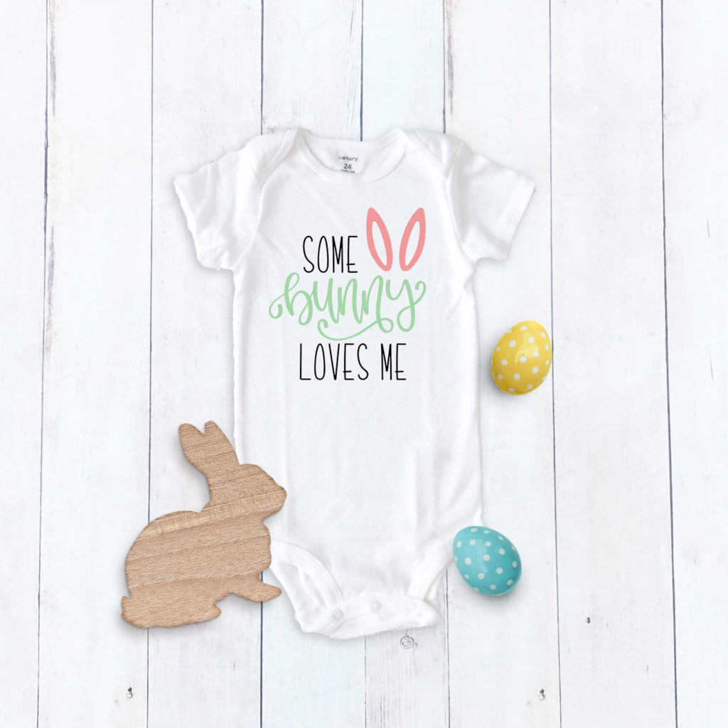 Some Bunny Loves Me Easter Baby Onesie by Pineapple Paper Co.