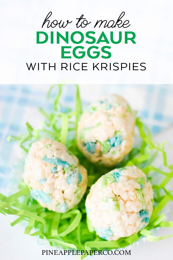 Dinosaur Egg Rice Krispie Treats by Pineapple Paper Co.
