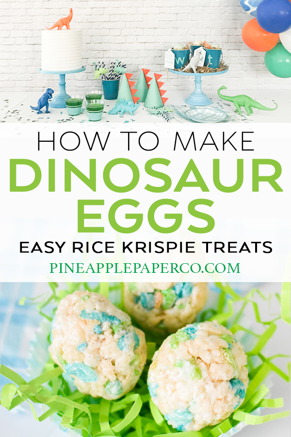Dinosaur Egg Rice Krispie Treats by Pineapple Paper Co.