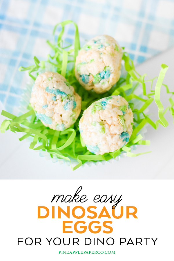 Dinosaur Egg Rice Krispie Treats by Pineapple Paper Co.