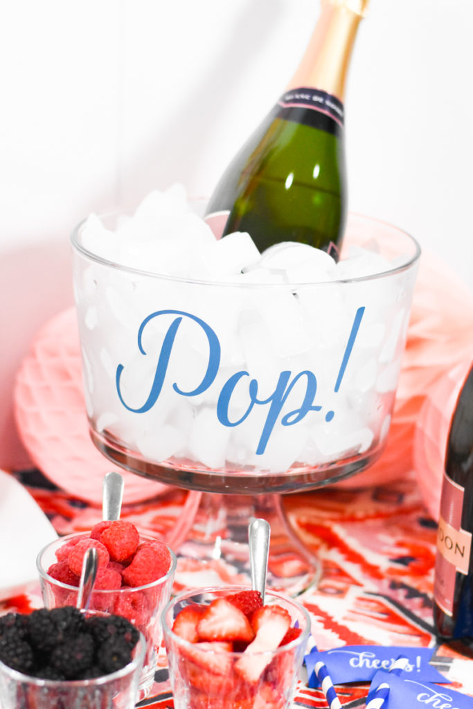 DIY Mimosa Bar with Simple Ingredients and How to Make Mimosa Bar Decorations with your Cricut by Pineapple Paper Co.