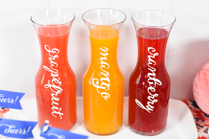 DIY Mimosa Bar with Simple Ingredients and How to Make Mimosa Bar Decorations with your Cricut by Pineapple Paper Co.