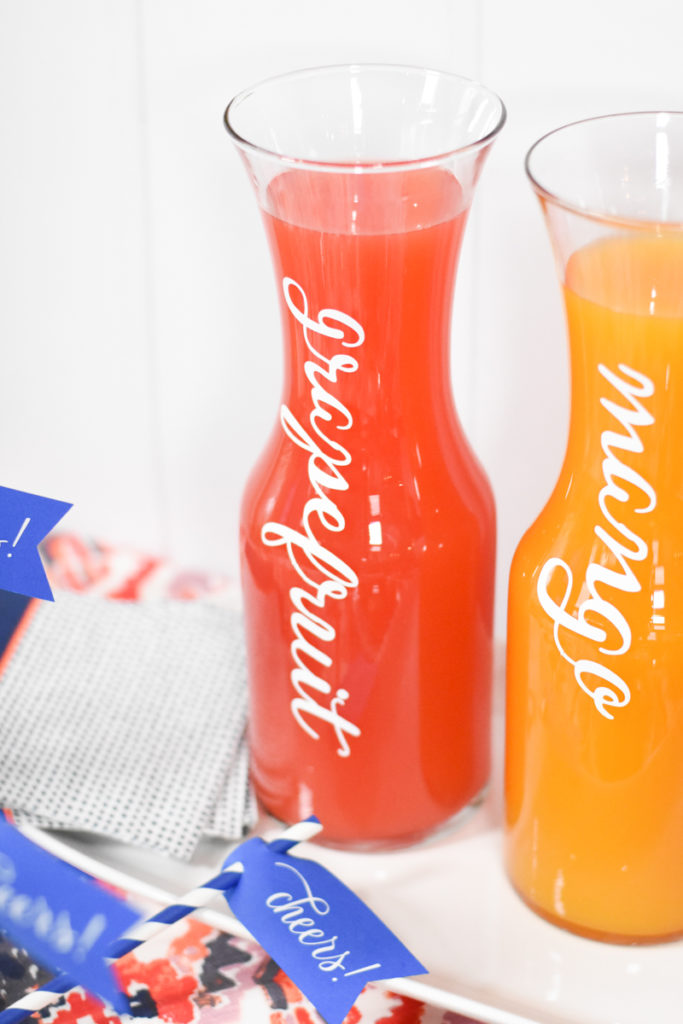 DIY Mimosa Bar with Simple Ingredients and How to Make Mimosa Bar Decorations with your Cricut by Pineapple Paper Co.