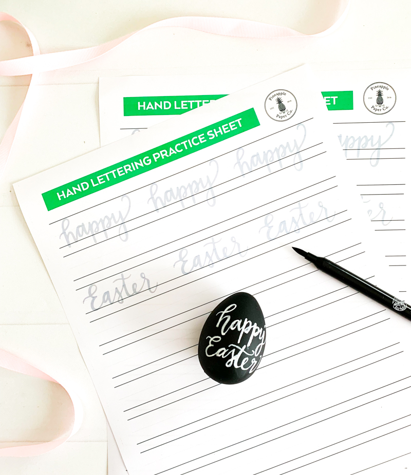 FREE Easter Printable Hand Lettering Practice Worksheet by Pineapple Paper Co.
