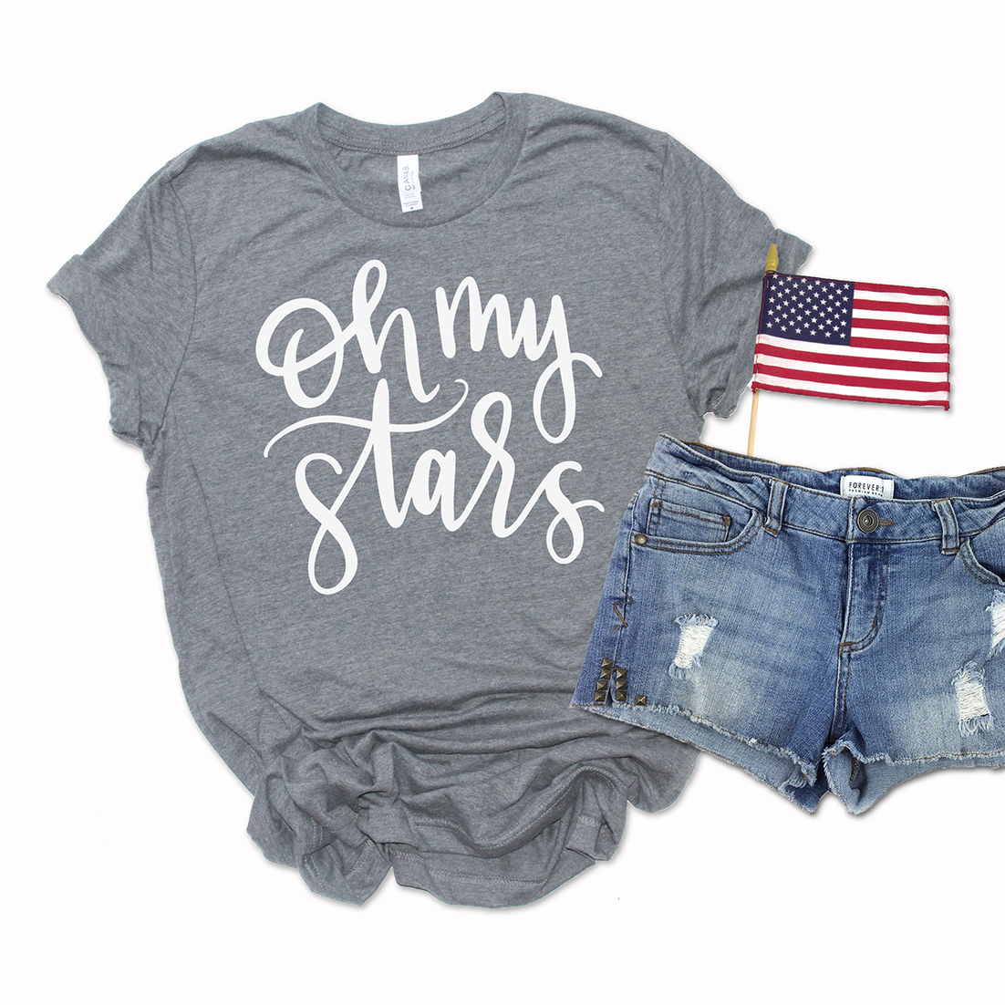 Free Oh My Stars SVG for DIY Patriotic Shirts with Cricut and Silhouette by Pineapple Paper Co.