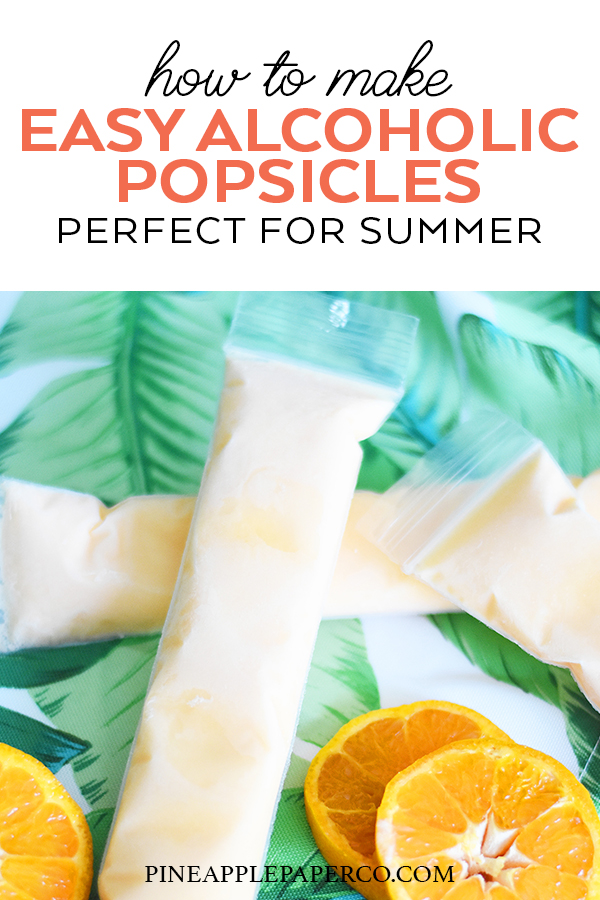 Easy Orange Dreamsicle Alcoholic Popsicle Recipe with Jackson Morgan Southern Cream by Pineapple Paper Co.