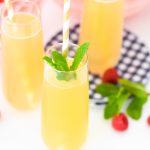 Easy Peach Bellini Recipe with only 2 ingredients by Pineapple Paper Co.