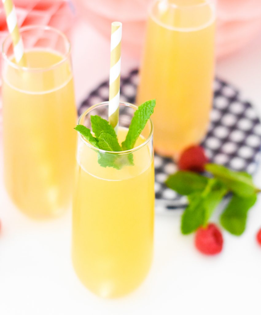 Easy Peach Bellini Recipe with only 2 ingredients by Pineapple Paper Co.