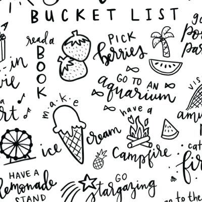 Summer Bucket List Free Printable Coloring Page
