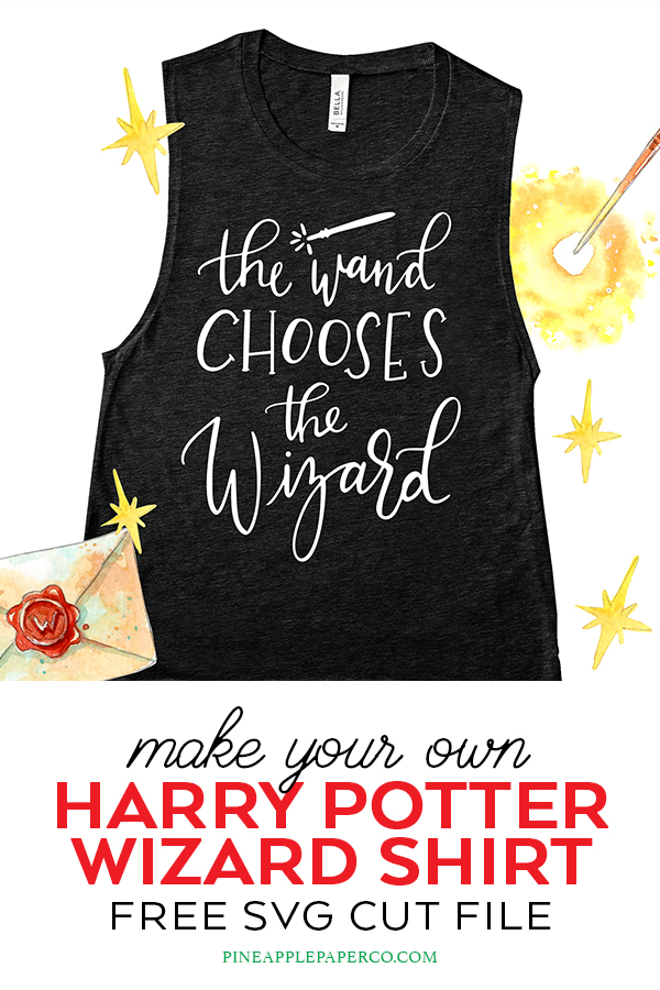 Free Harry Potter Wand SVG for Cricut and Silhouette DIY Family Vacation Shirts by Pineapple Paper Co.