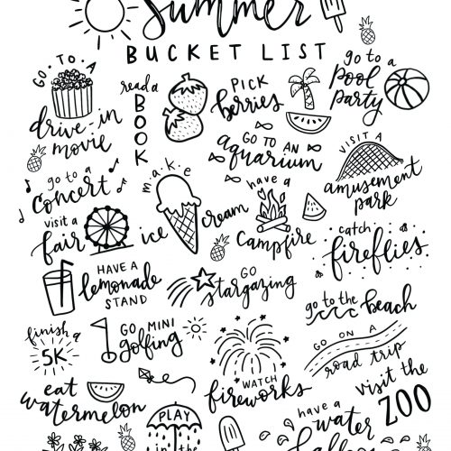 Summer Bucket List Free Printable perfect for Kids by Pineapple Paper Co.