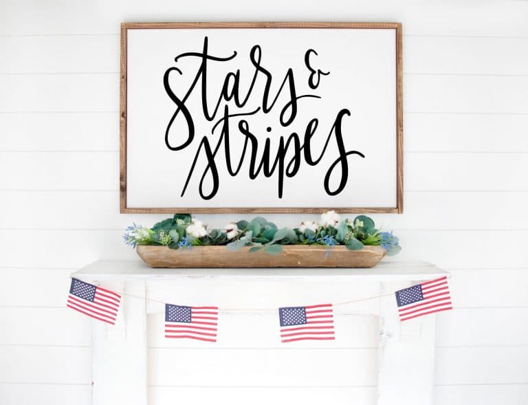 Free Stars and Stripes SVG to make a DIY Patriotic Farmhouse Sign