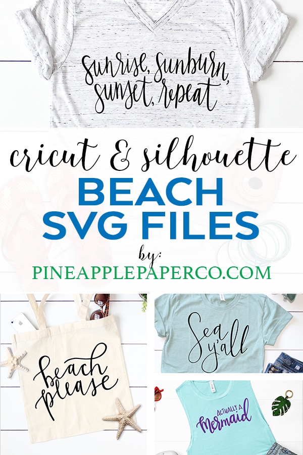 Beach Themed SVG Cut Files for Cricut & Silhouette by Pineapple Paper Co.