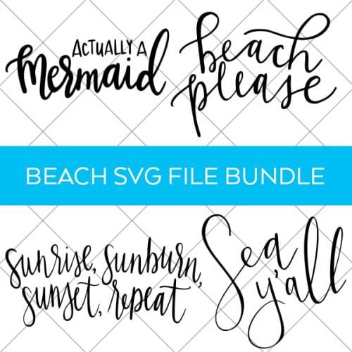 Set of 4 Beach Cut Files for Cricut & Silhouette - Pineapple Paper Co.